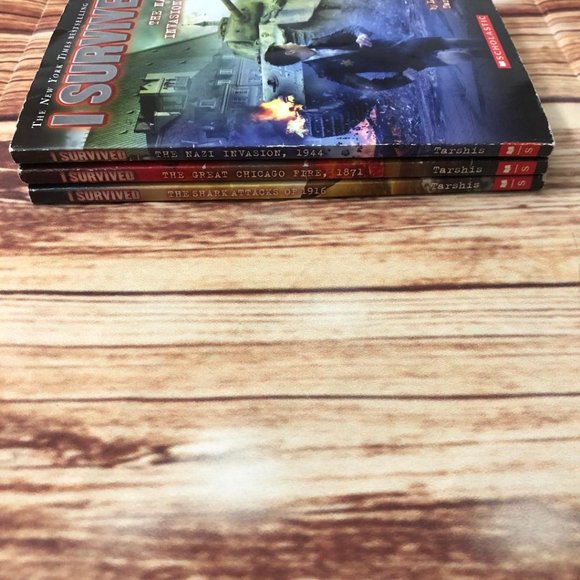 I Survived Books Lot of 3 Shark Attacks, Great Chicago Fire, Nazi Invasion - Picture 8 of 11